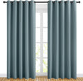 Nicetown Blackout Greyish Blue Curtains for Sliding Glass Door 2 Panels - Thermal Insulated Grommet Room Darkening Window Drapes Sound Redu…