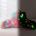 Holawakaka Glow in The Dark Unicorn Reading Pillow for Sitting up in Bed Sofa Kids Teens, Luminous Stars Backrest Pillow with Arms for…
