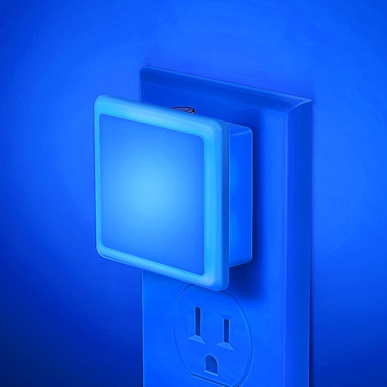 Blue Night Light, JandCase Blue Nightlight[2 Pack],0.3 Watt LED Night Light with Dusk-to-Dawn Light Sensor, Plug in Nitelight for Gaming…