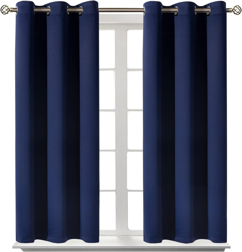BGment Blackout Curtains for Bedroom - Grommet Thermal Insulated Room Darkening Curtains for Living Room, Set of 2 Panels (38 x 54 Inch, Na…