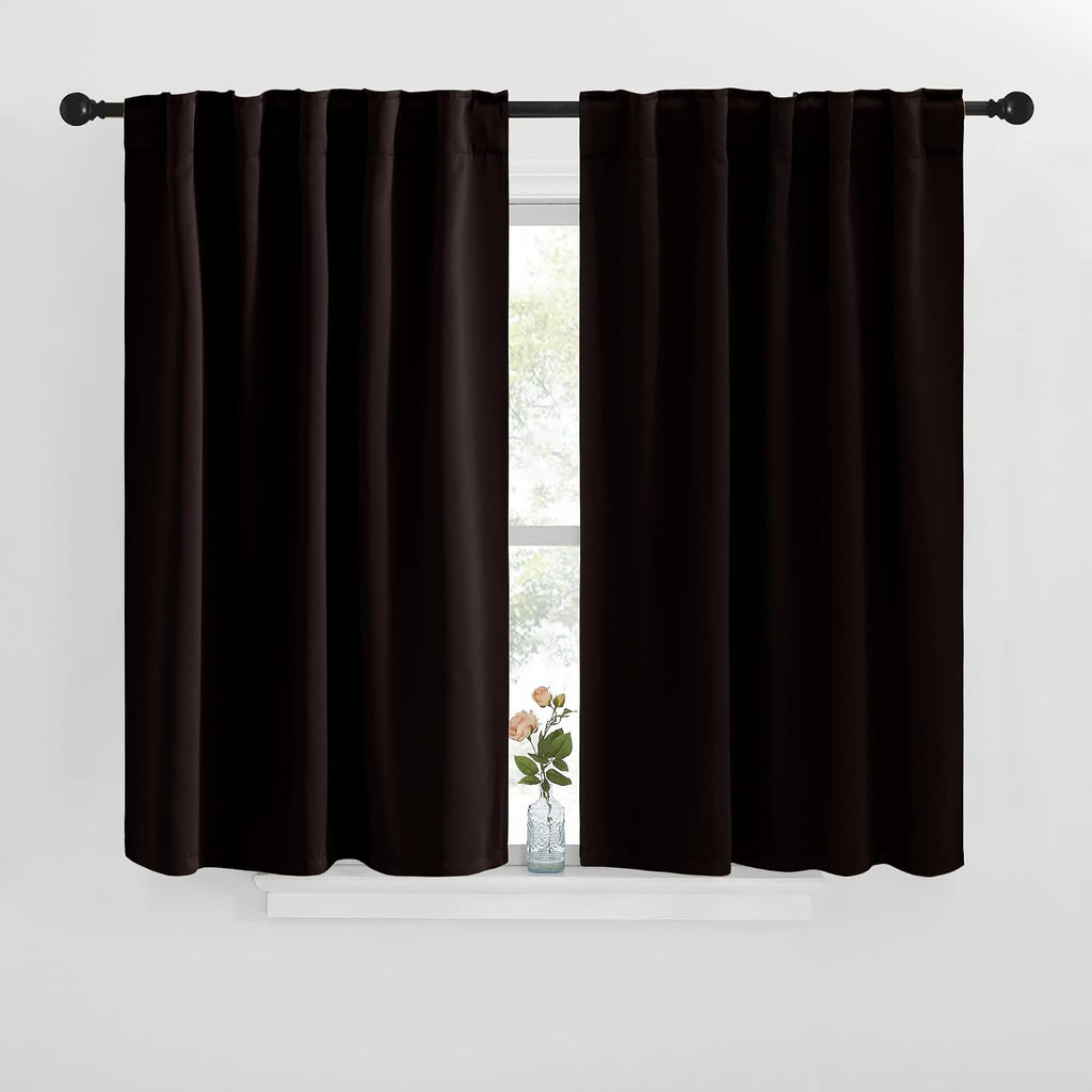 NICETOWN Blackout Window Curtains for Camper - (Toffee Brown Color) 42x40 Inch, 2 Panels Set, Thermal Insulated Room Darkening Blackout…