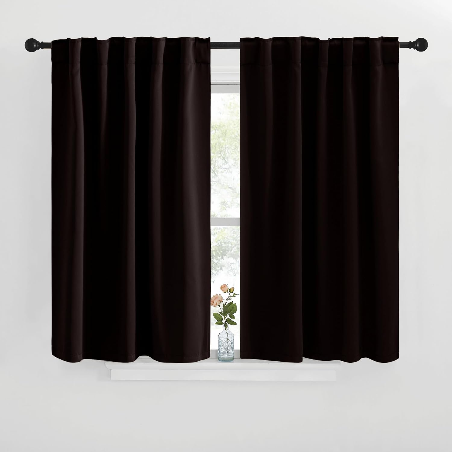 NICETOWN Blackout Window Curtains for Camper - (Toffee Brown Color) 42x40 Inch, 2 Panels Set, Thermal Insulated Room Darkening Blackout…