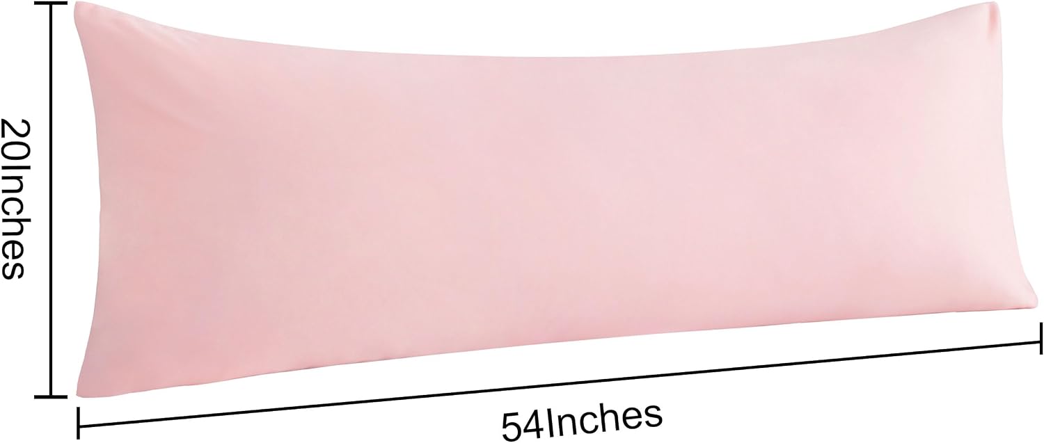 Ntbay Body Pillow Cases Set of 2, 2 Pack Brushed Microfiber 20x54 Pillow Cases, Soft, Wrinkle, Fade, Stain Resistant Blush Pink Pillow Case…