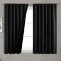 BGment Full Blackout Curtains with Liner Thermal Curtains 54 Inches Long, Rod Pocket and Back Tab Double Layer Black Out Privacy Curtains…
