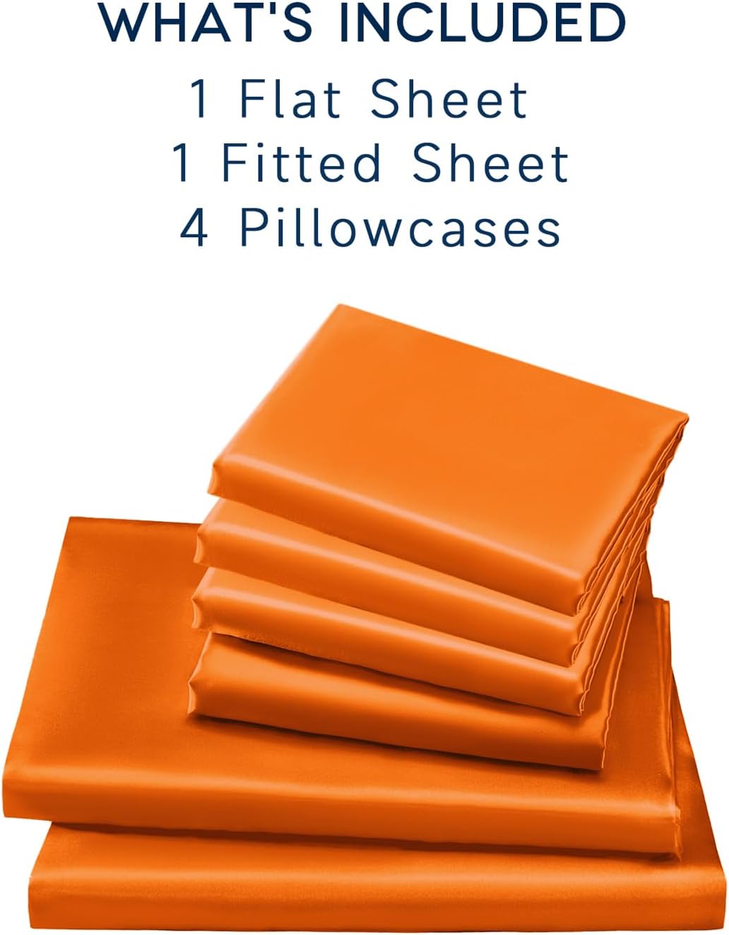 Golal Satin Sheets Queen Size - 6 Pieces Luxury Silky Soft Bed Sheets, Wrinkle-Free Burnt Orange Satin Silk Sheet Set with 1 Deep Pocket Fi…