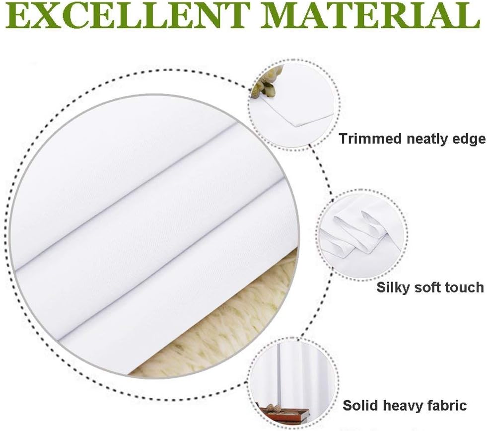 NICETOWN Sliding Door Curtain Window Treatment, Extra Wide Solid Blackout Curtains/Drapes for Patio Door (White, W70 x L95)