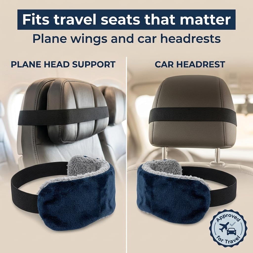 SeatSleeper Travel Pillow Alternative Stops Bobbing | Airplane Head Straps and Car Support Band | Great on Travel Upright | Super Comfy…
