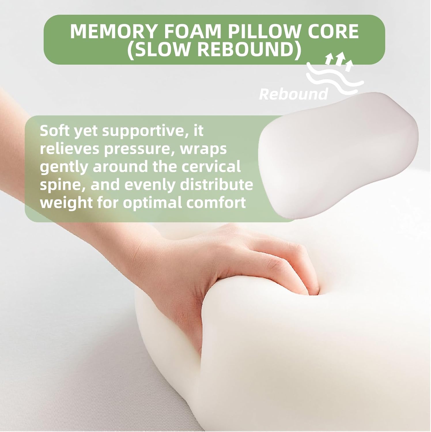 YUNZMENG Cooling Pillow for Side & Back Sleepers, Adjustable Height Memory Foam Pillow with TPE Cooling Gel, Ergonomic Support for N…