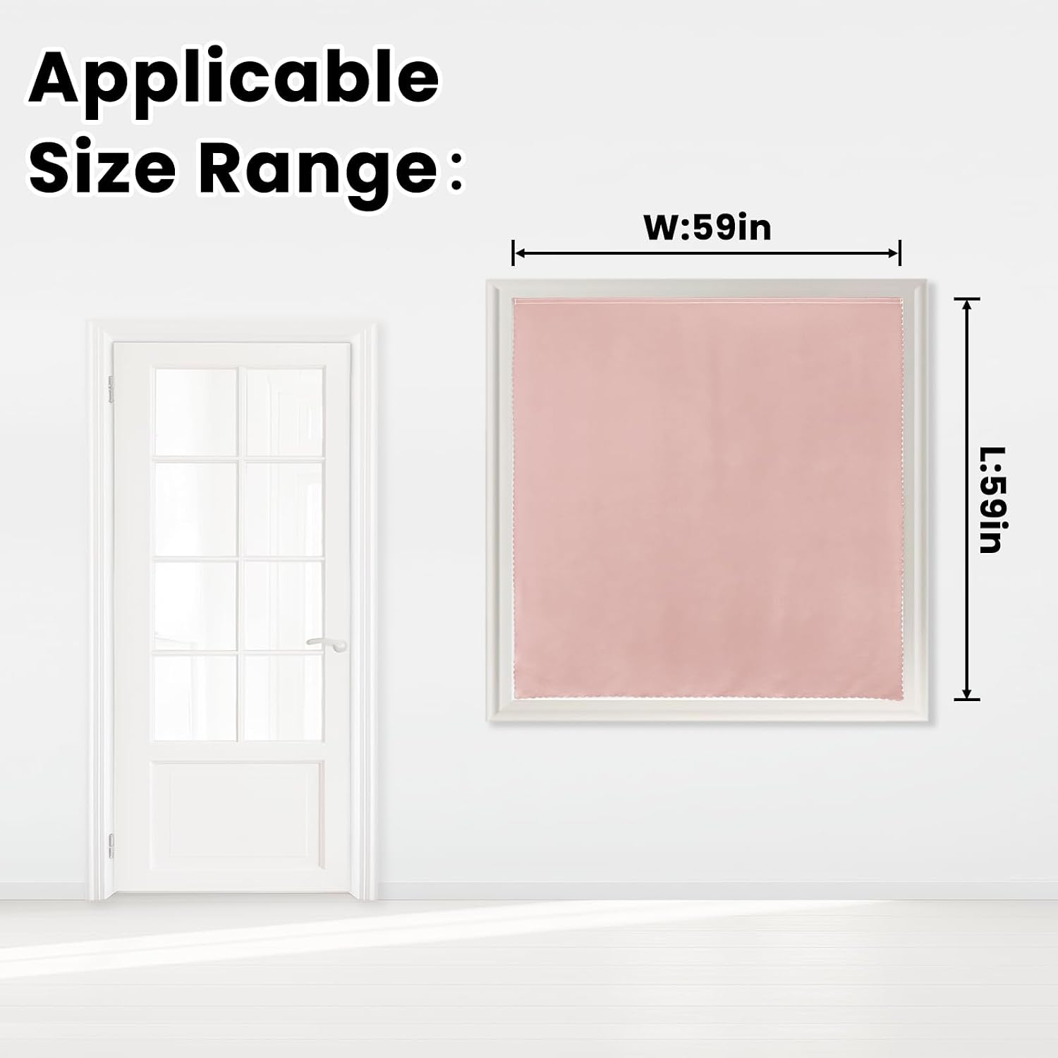 Self Adhesive Blackout Curtains- Stick on Curtains Shades Window Blinds Curtains No Rod Needed Easy to Hang Curtain, Use for Bedroom…