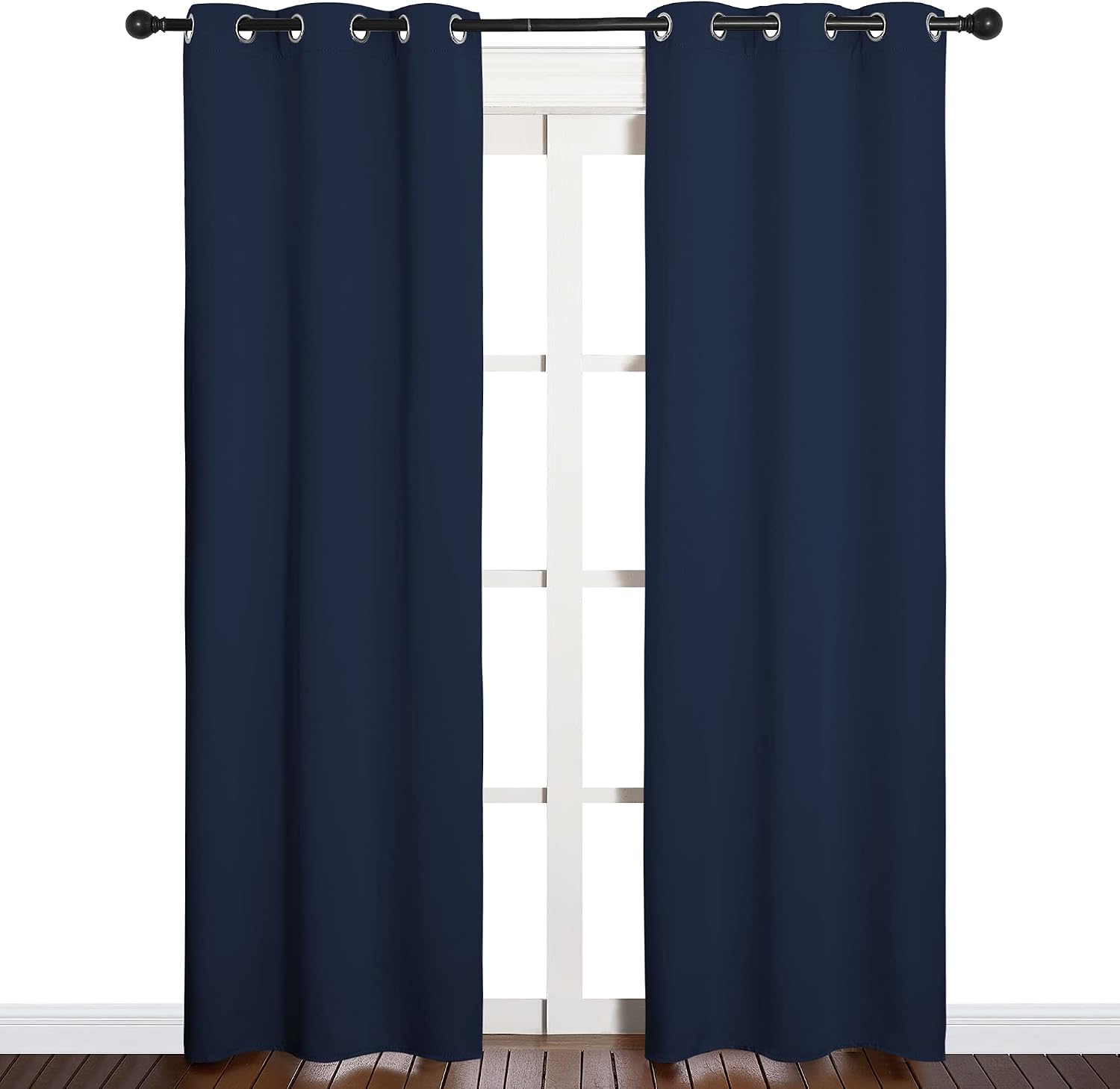 NICETOWN Blackout Curtain Panels, Window Treatment Energy Saving Thermal Insulated Solid Grommet Blackout Drapes/Draperies (Navy, 1 Pair…