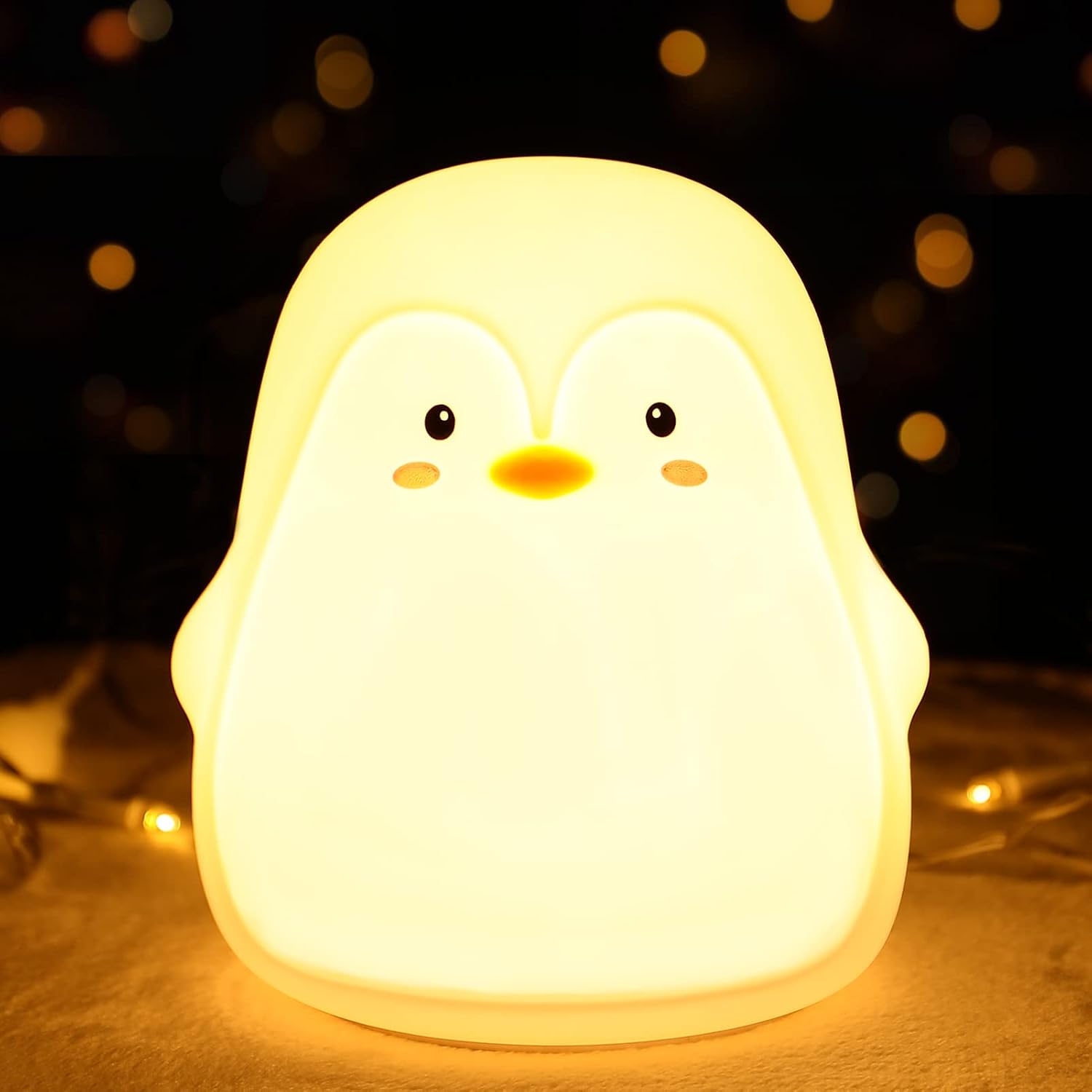 CuteDesignHighQuality LOVERUIS Baby Night Lights Pudgy Penguins 7 Colors Night Light for Baby Nursery 3 Hours Timer Cute Night Light Gift K…