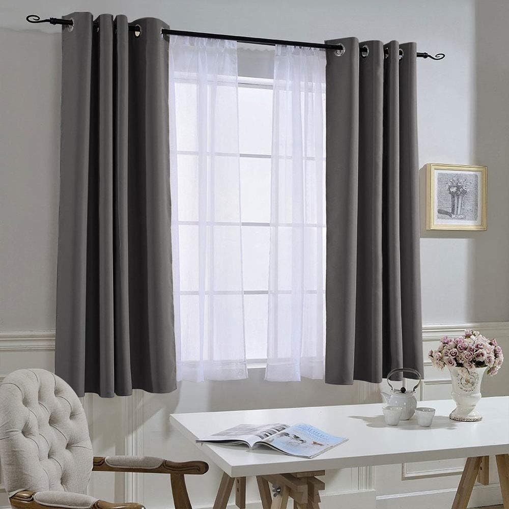 Nicetown Bedroom Blackout Curtains Panels - Window Treatment Thermal Insulated Solid Grommet Blackout for Living Room (Set of 2 Panels, 52…