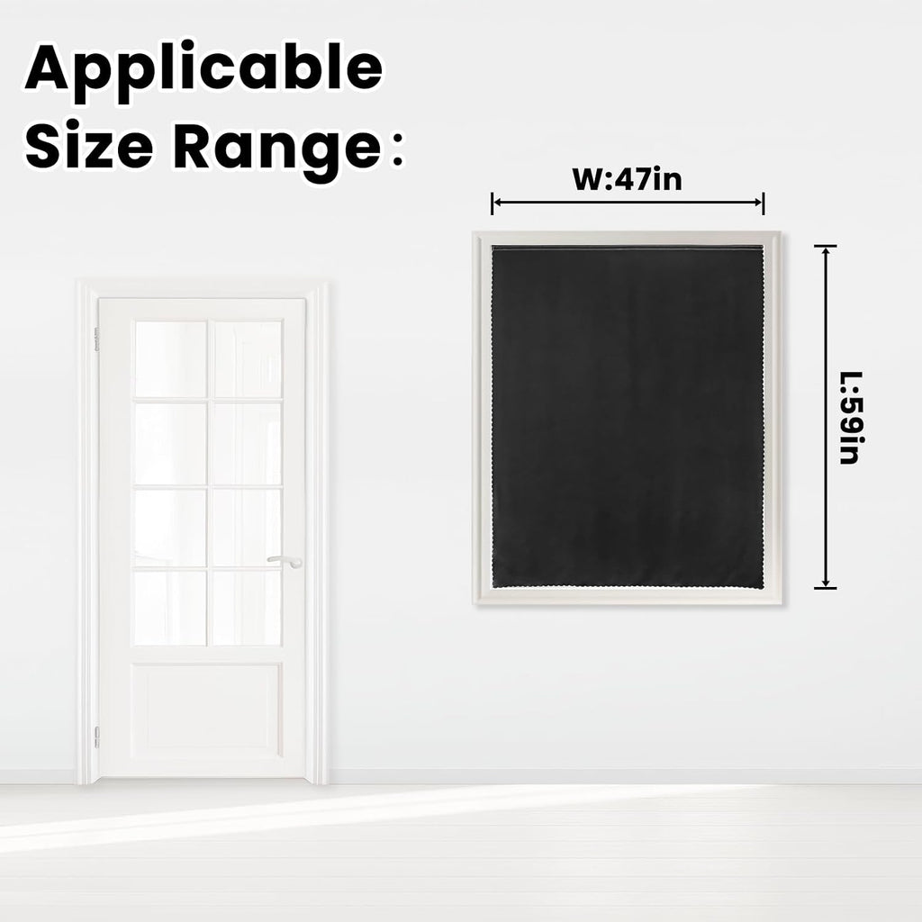 Adhesive Blackout Curtains- Self Stick Shades Window Blinds Curtains No Rod Needed Easy to Hang Curtains, Use for Bedroom, Living Room…