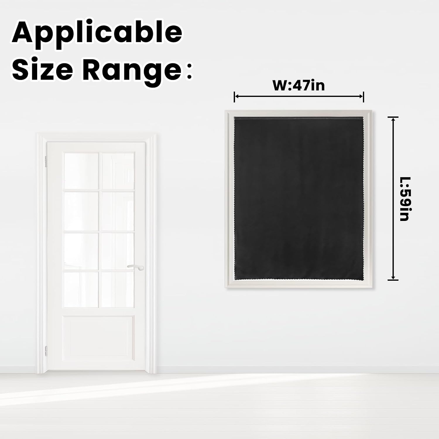 Adhesive Blackout Curtains- Self Stick Shades Window Blinds Curtains No Rod Needed Easy to Hang Curtains, Use for Bedroom, Living Room…