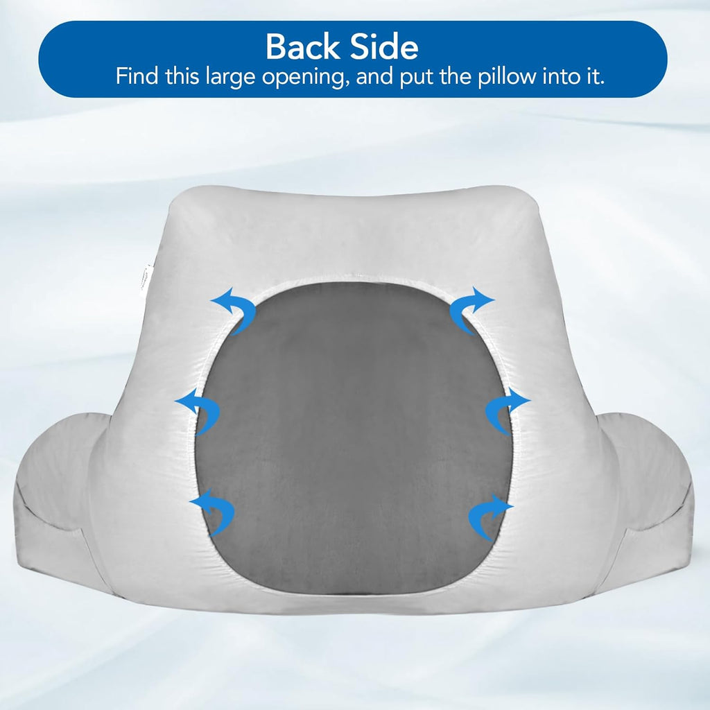 WelcometoZelimun Cooling Reading Pillow Cover with Large Back Opening, Soft Replacement Slipcover, Removable & Machine Washable