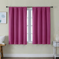 Simplebrand Ava Hot Pink Short Blackout Curtains for Bedroom 45 Inches Long 2 Panels Set, Solid Thermal Insulated, Energy Saving Window Tre…