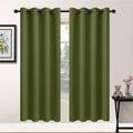 Yakamok Olive Green Blackout Curtains-Room Darkening Green Thermal Insulated Grommet Set of 2 Drapes for Bedroom Living Room, 52W x 72L,2…