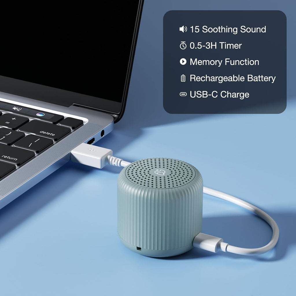 White Noise Machine Baby Portable Sound Machine, LEICEX Travel Sound Machine,15 Non-Looping Sound Timer and Memory Play, Mini White Noise…