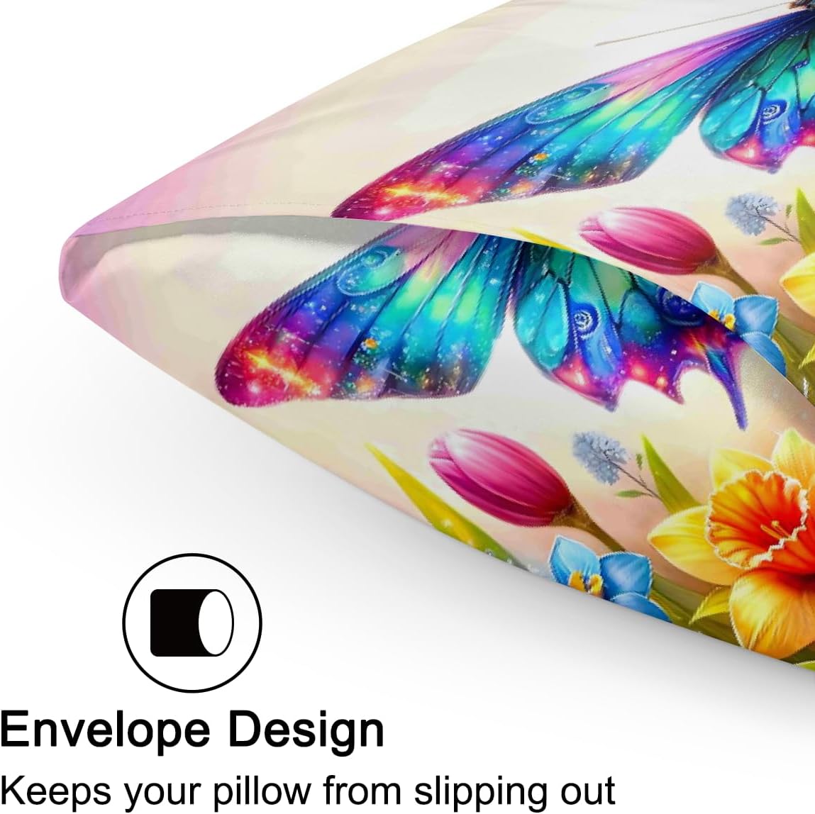 Colorful Butterfly Flowers Satin Pillowcase for Hair and Skin Soft Silk Pillow Cases with Envelope Closure Cooling Pillow Case Slip 15.99…