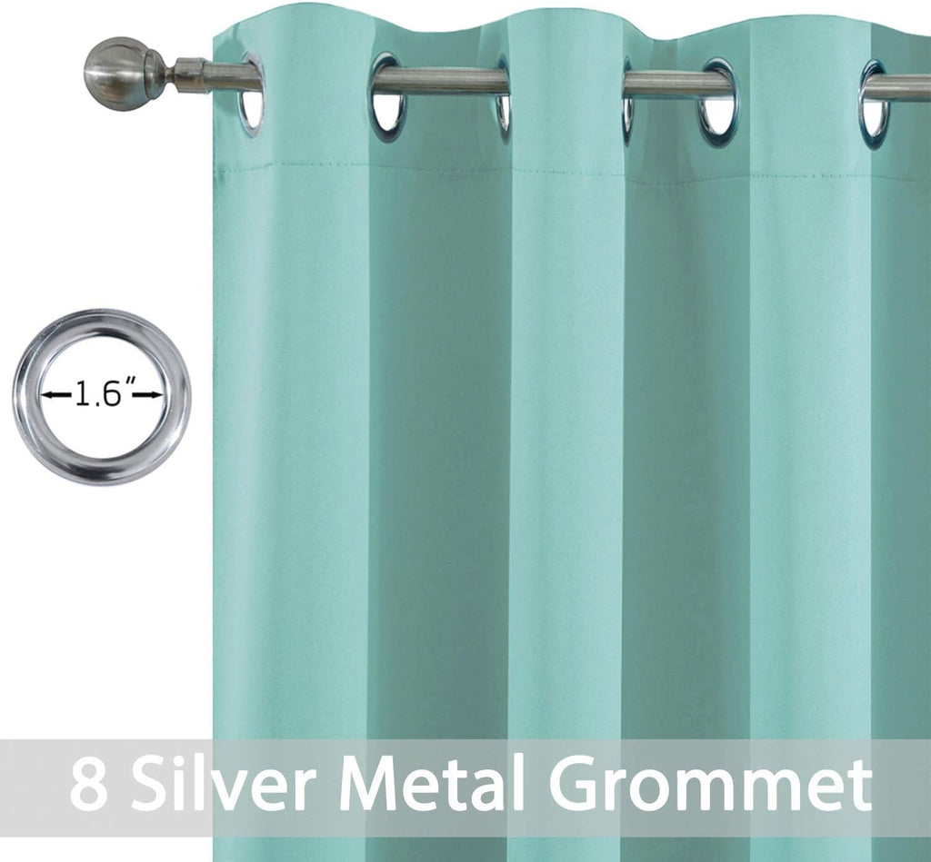 Yakamok 36 Inch Blackout Curtains Panels with Grommets, Aqua Room Darkening Thermal Insulated Window Drapes for Living Room/Bedroom, W52…