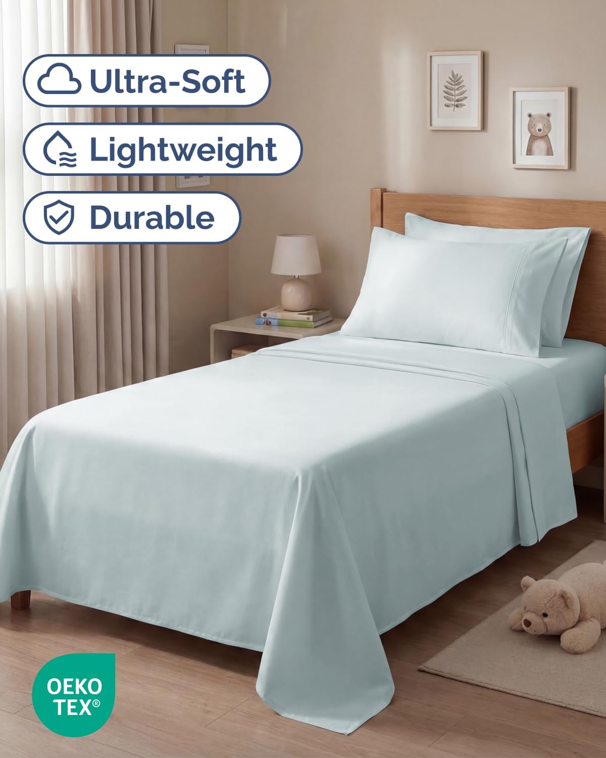 Twin 4 Piece Sheet Set - Comfy, Breathable & Cooling - Hotel Luxury Bedding for Women, Men, Kids, Teens and Children - 1 Flat & 1 Fitted…
