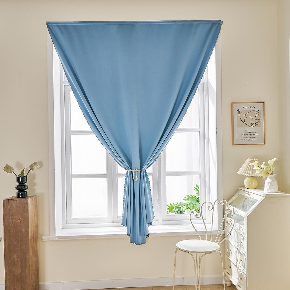 Jilron Magic Tape Stick on Portable Curtains for Windows, Bedroom Blackout Curtains for - Thermal Lnsulated No Drill Curtains Room Darkening…