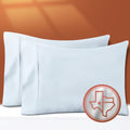 TEXAS LINEN CO. 100% Egyptian Cotton Pillow Cases Set of 2, Texan Talkin' Collection 600 Series Standard/Queen Pillowcase (Light Blue)…