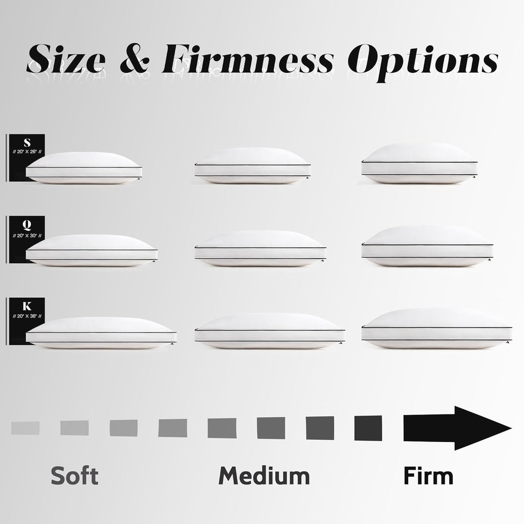 DOWNSTORIA Feather Down Pillows King Size Set of 2 with Gusset, Luxury Hotel Collection Bed Pillow 2 Pack, Down Surrounded Pillows for…