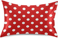 Red Polka Dot Plaid Print Pillow Covers Silk Pillowcase for Hair and Skin Cooling Breathable Soft Satin Pillowcase King Size Pillow Case…