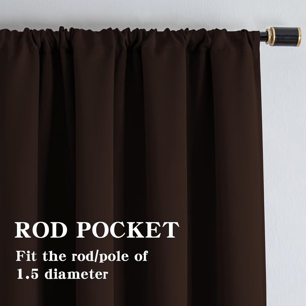 Igemaeve Blackout Curtains 108 Inch Length 2 Panels Set, Black Out Curtains for Bedroom 108 Inch Long, Rod Pocket Energy Saving Room Darken…