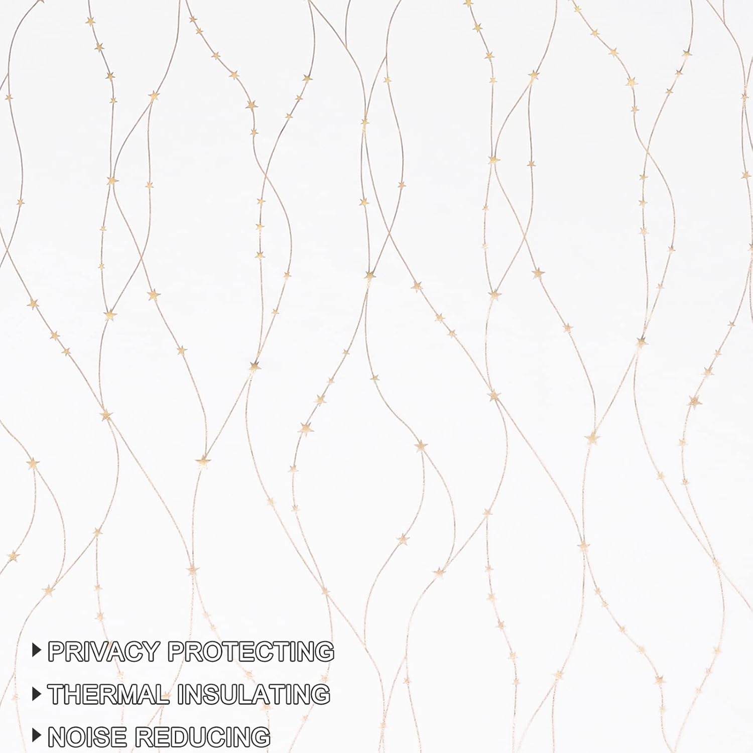 Smileweaver SMILE WEAVER White Christmas Curtains 84 Inch Length for Bedroom, Room Darkening Curtains with Gold Star Printed Noise Reducing…