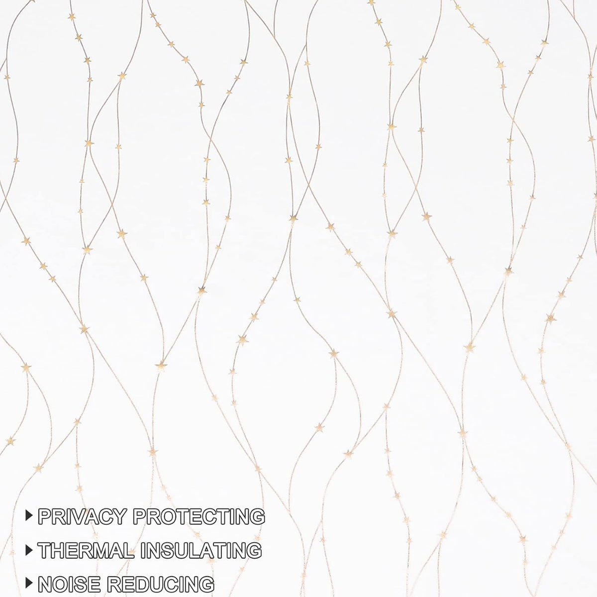 Smileweaver SMILE WEAVER White Christmas Curtains 72 Inch Length for Bedroom, Room Darkening Curtains with Gold Star Printed Noise Reducing…