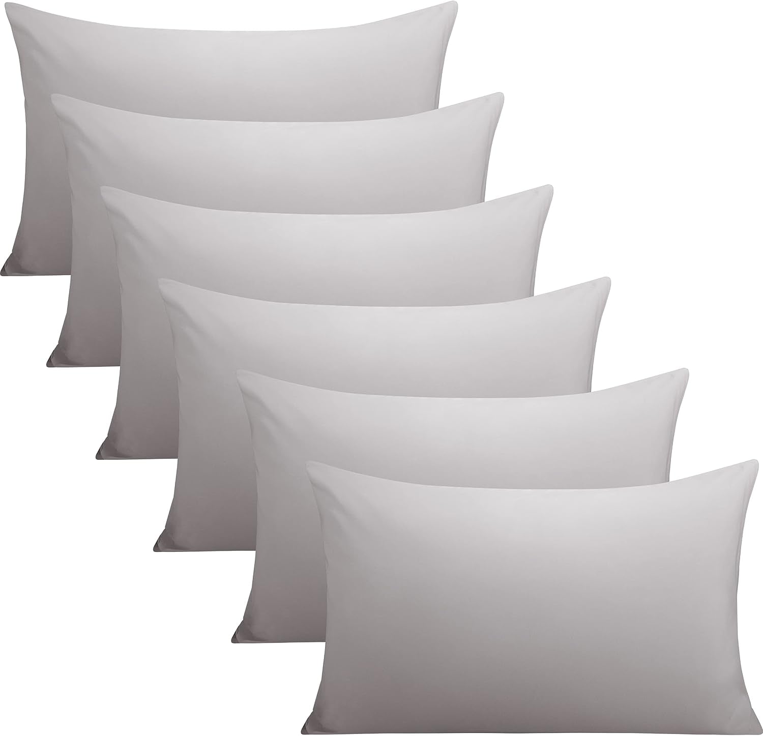 FLXXIE 6 Pack Microfiber Queen Pillowcases, Ultra Soft and Wrinkle, Fade Resistant Pillow Cases with Envelope Closure, 20x30 Inches…