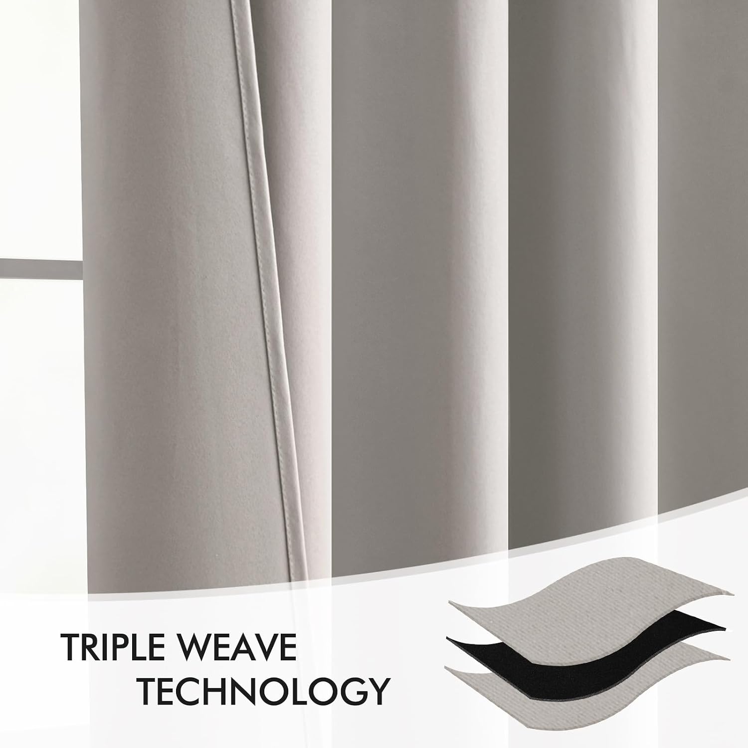 Miulee Stone Back Tab Blackout Curtains 90 Inches Long 2 Panels Set for Living Room Bedroom Privacy, Rod Pocket/Pinch Pleat Thermal Insulat…