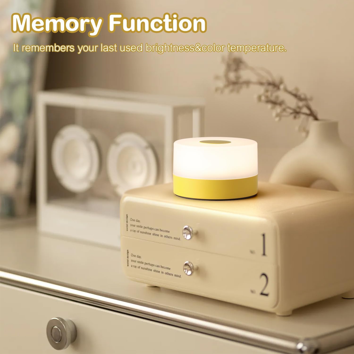 JUSHENG Night Light for Baby Nursery, USB Rechargeable Touch Lamp for Bedroom Nightstand with 3CCT & Dimming Function LED Battery…