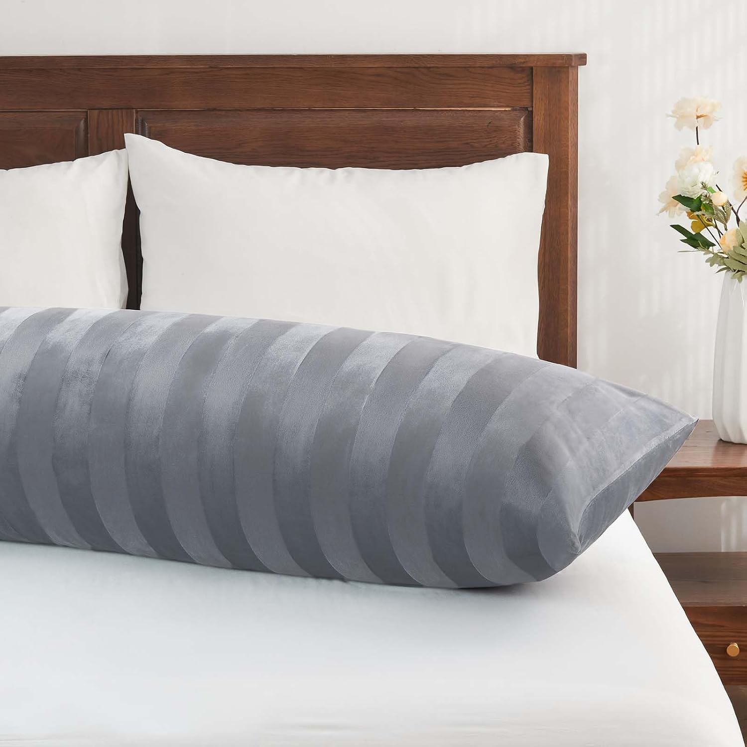 BEDELITE Velvet Body Pillow Cover with Zipper, Soft and Plush 20x54 Long Pillow Case, Velvety Smooth and Cozy Body Pillow Pillowcase for…