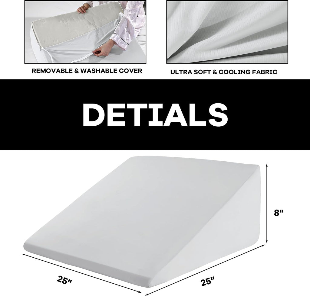 HOMBYS Cooling Bed Wedge Pillow Cover Q-max 0.4 Cool Pillowcases Super Soft & Skin-Friendly with Zipper Design, Removable & Machine…