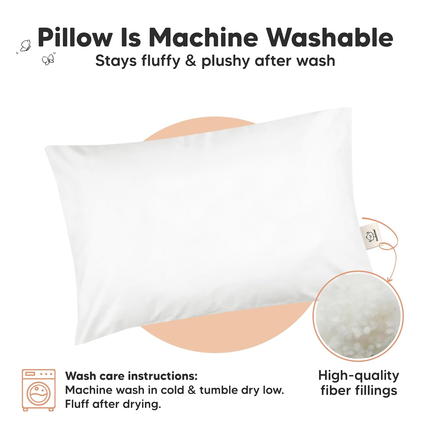 KeaBabies 1-Pack Toddler Pillows 2 Year Old to 5-13x18 Soft Organic Cotton Kids Pillow for Sleeping, Travel, School, Daycare, Nap…
