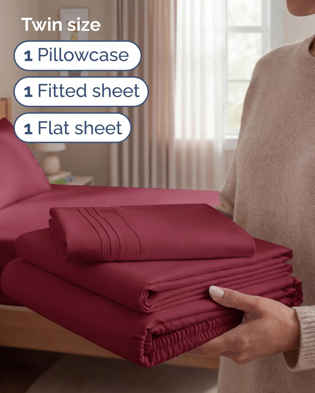 Twin Size 3 Piece Sheet Set - Comfy Breathable & Cooling Sheets - Hotel Luxury Bed Sheets for Women & Men - Deep Pockets, Easy-Fit, Extra…
