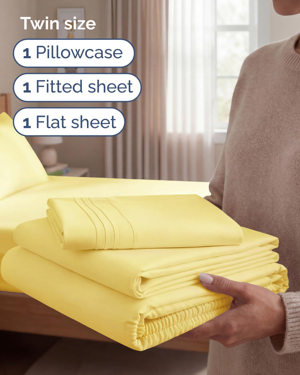 Twin Size 3 Piece Sheet Set - Comfy Breathable & Cooling Sheets - Hotel Luxury Bed Sheets for Women & Men - Deep Pockets, Easy-Fit, Extra…