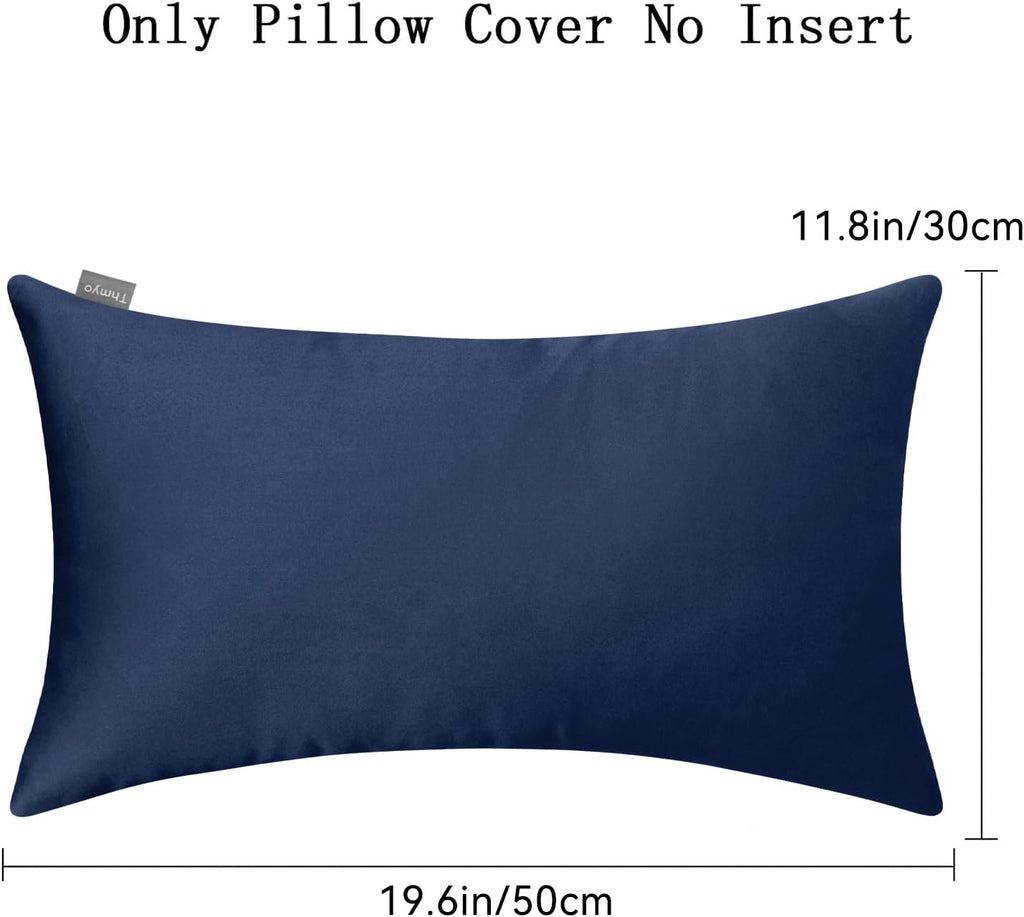 Thmyo 4-Pack 100% Cotton Lumbar Comfortable Solid Decorative Throw Pillow Case Rectangle Cushion Cover Sublimation Blank Pillow Covers Chri…