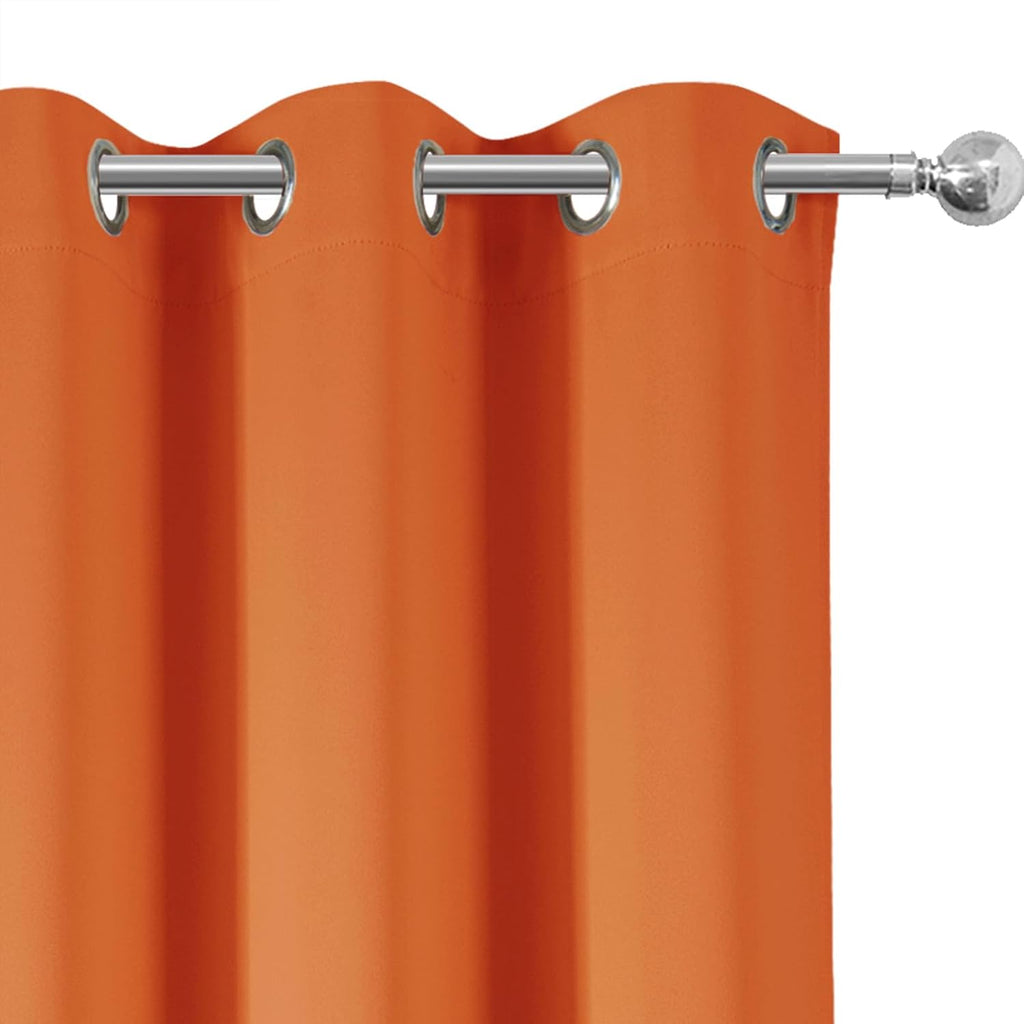 Lemomo Orange Blackout Curtains/38 x 54 Inch/Set of Two Panels Grommet Living Room Curtains 54 Inch silver