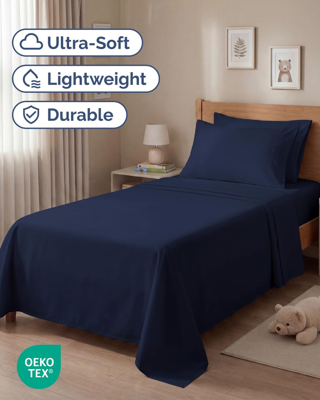 Twin 4 Piece Sheet Set - Comfy, Breathable & Cooling - Hotel Luxury Bedding for Women, Men, Kids, Teens & Children - 1 Flat & 1 Fitted…