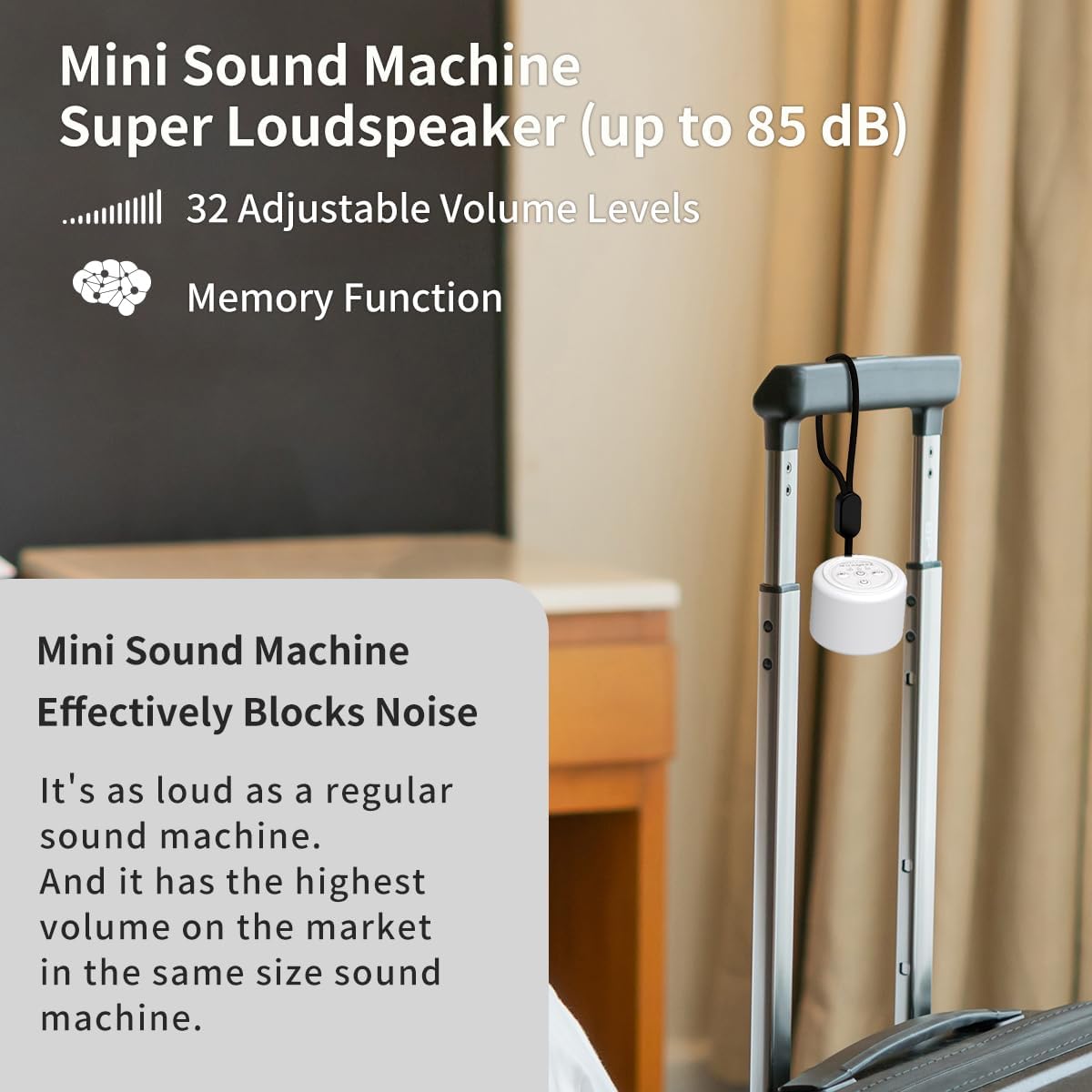 Mini Portable Sound White Noise Machine Baby Patter for Sleep with 30 Soothing Sounds for Baby Kids Adults 32 Volume Levels Sleep Soother…