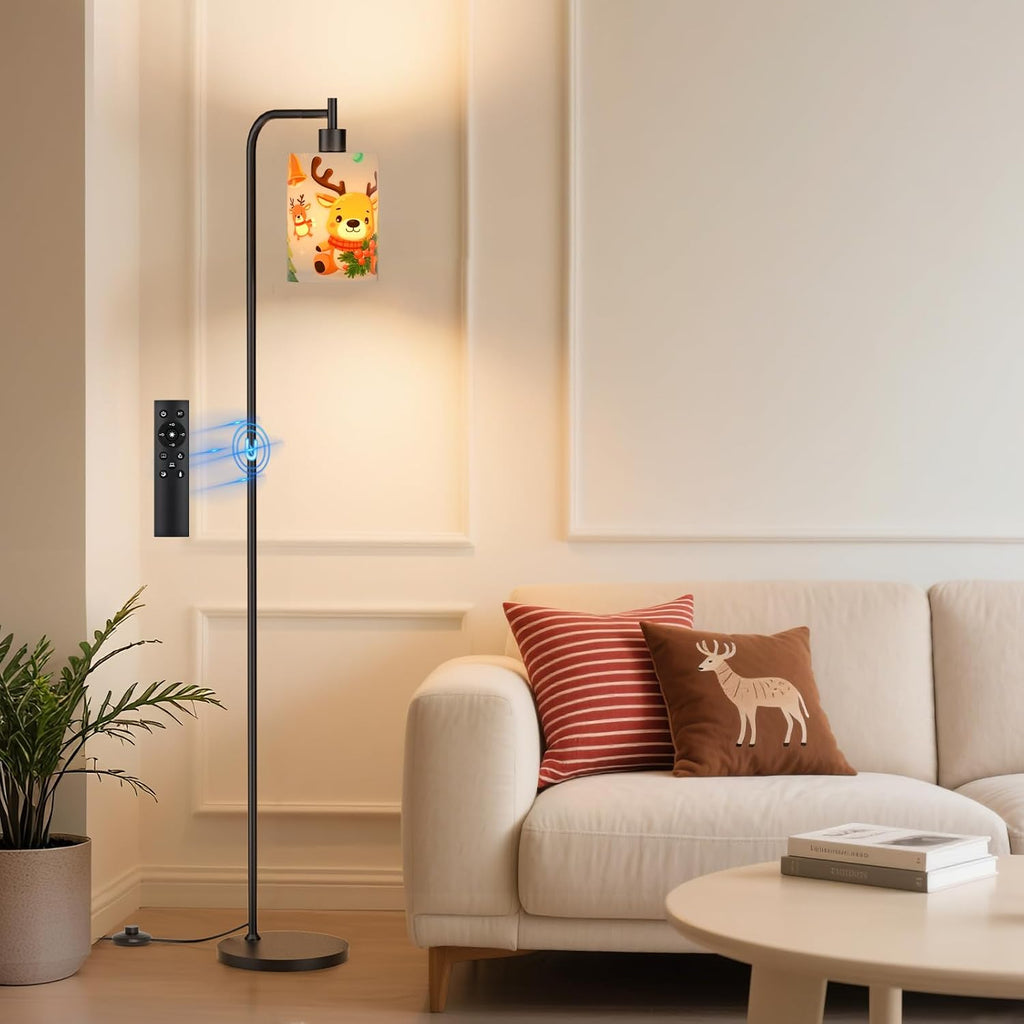 SIBRILLE Kids Floor Lamp with Linen Shade, Dimmable Tall Standing Lamp with Remote Control & 3 Color Temperatures, Modern Floor Lamps for…