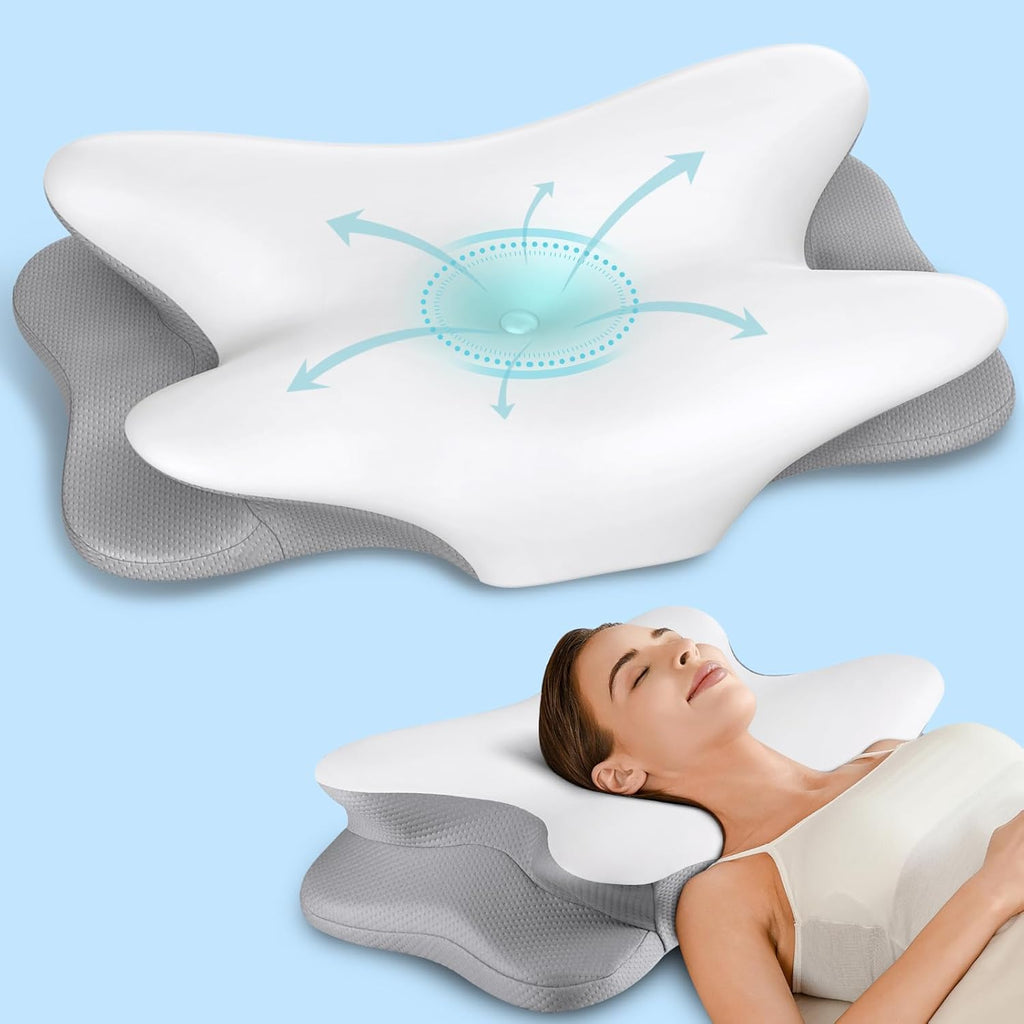Besyodo Besyodo Cervical Neck Pillow for Neck, Ergonomic Pillow for Sleeping Contour Memory Foam Pillows with Cooling Pillowcase, B…