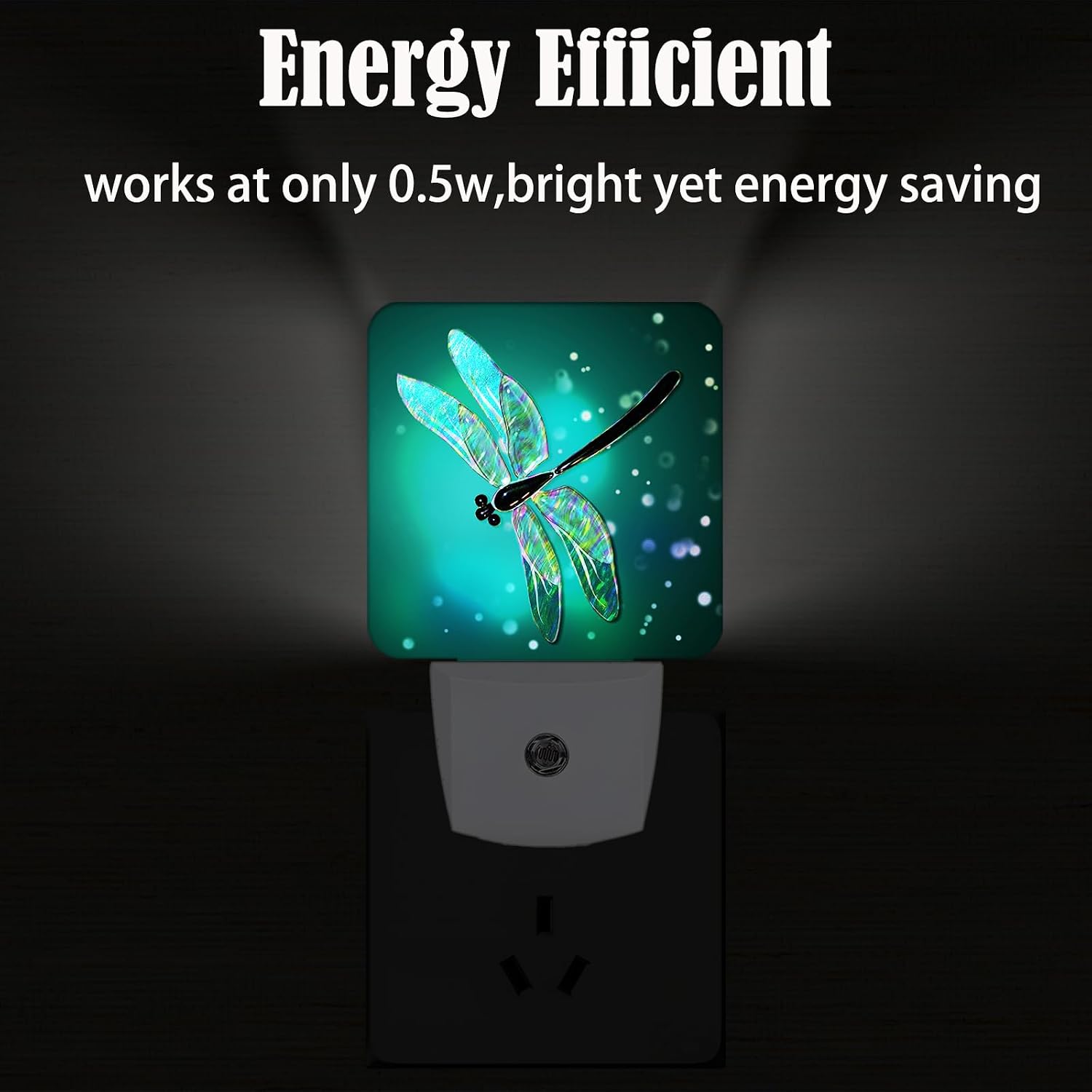 Green Dragonfly Night Light, Plug Into Wall Decor for Stairway, Hallway, Kitchen, Dusk to Dawn Sensor Nightlights for Boys/Girls/Women/Men…