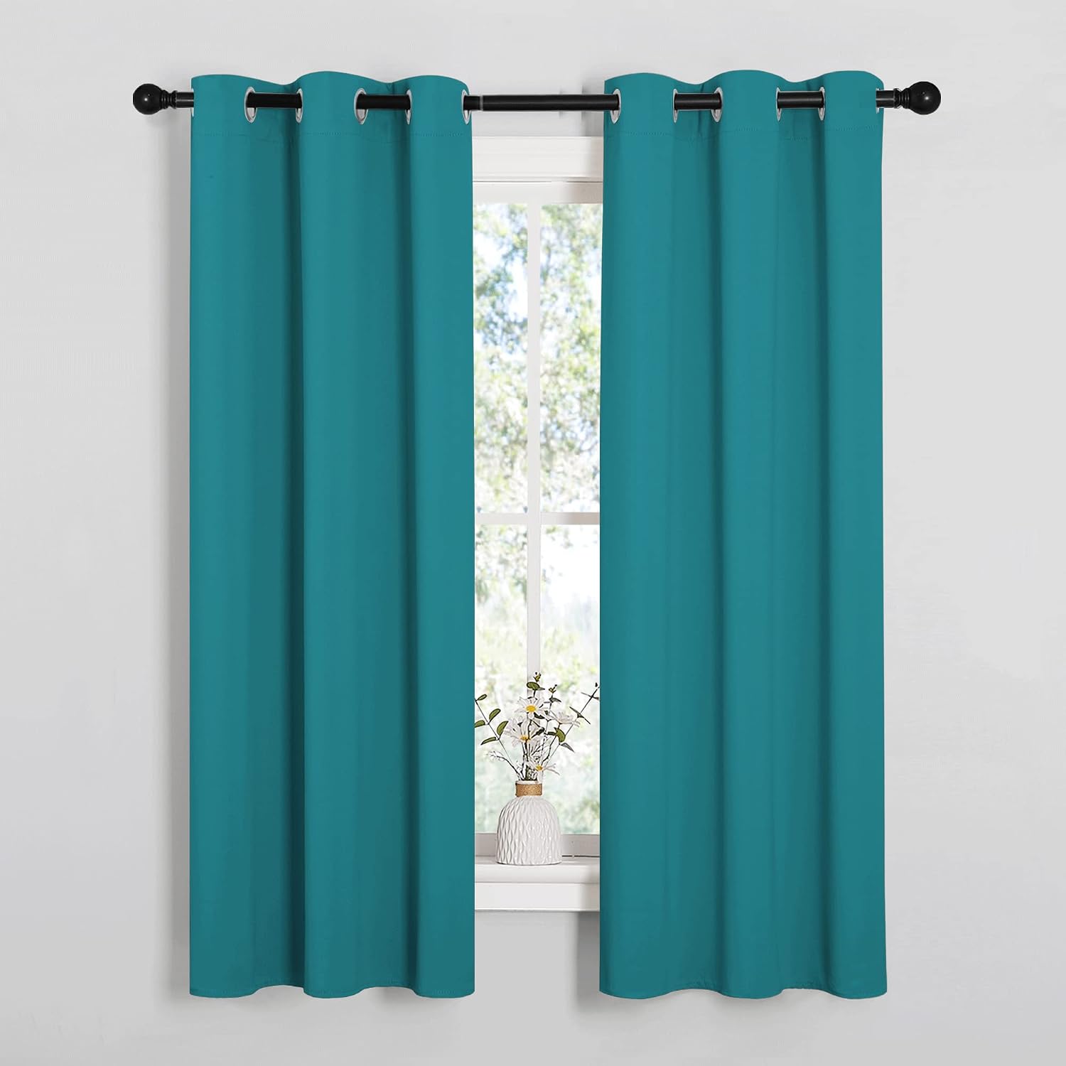 NICETOWN Room Darkening Curtains 63 inch Length 2 Panels, Thermal Insulated Grommet Blackout Curtains for Modern Casual Elegant Bedroom…