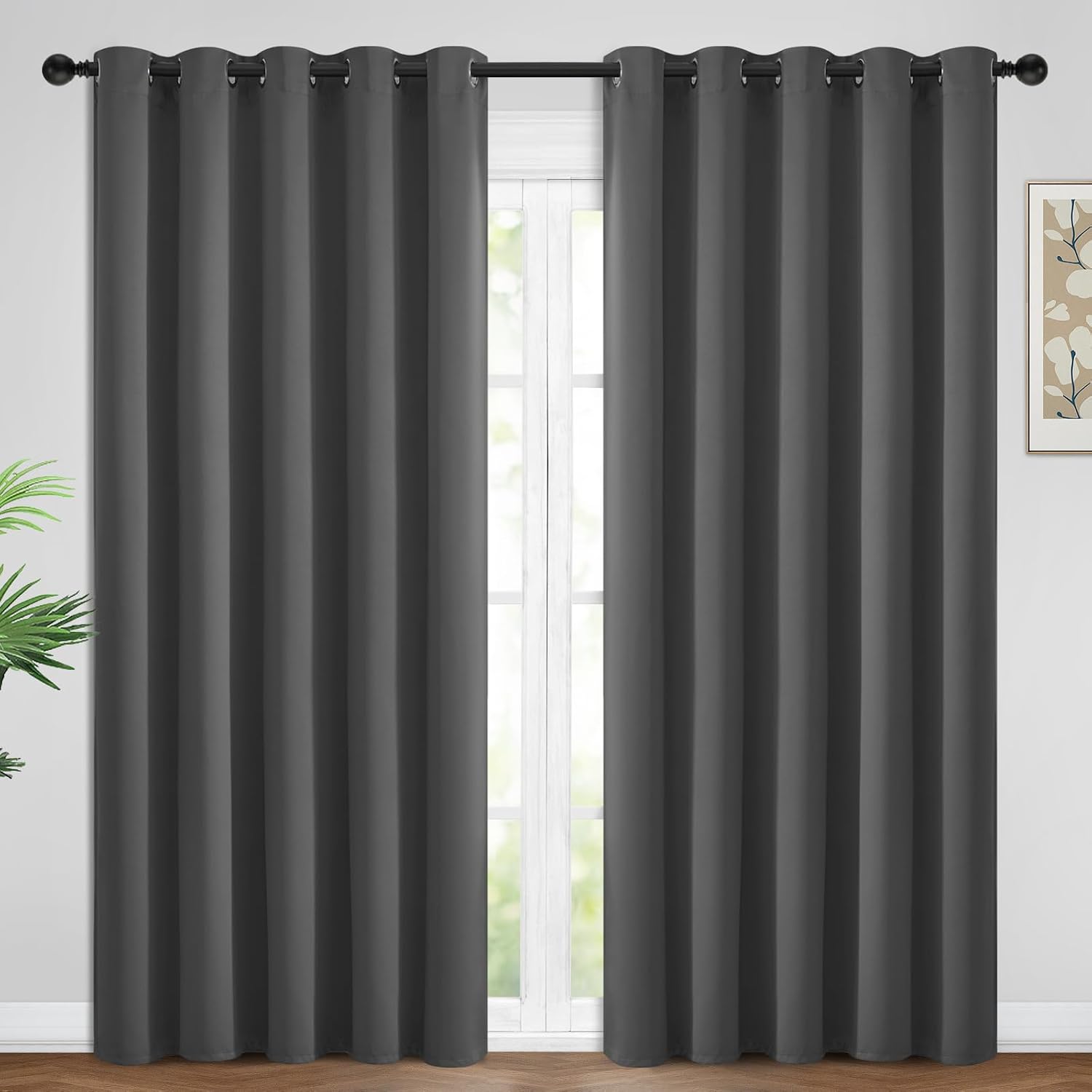 Yakamok 84 Inch Long Blackout Curtains for Bedroom, Thermal Insulated Room Darkening Curtains, Light Blocking Blackout Drapes for Living…