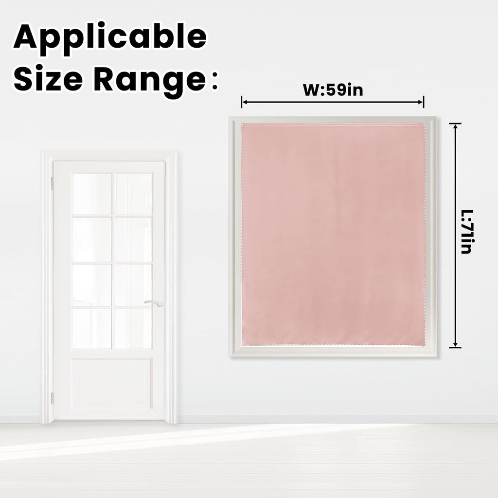 Self Adhesive Blackout Curtains- Stick on Curtains Shades Window Blinds Curtains No Rod Needed Easy to Hang Curtain, Use for Bedroom…